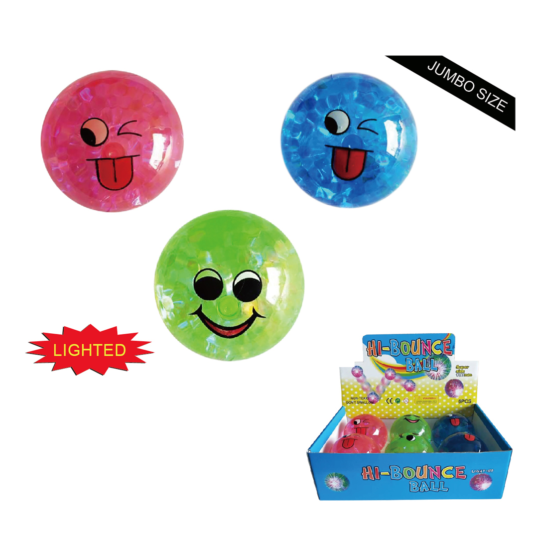 Wholesale Jumbo Size Emoji Light up Bouncy Ball (SKU42249